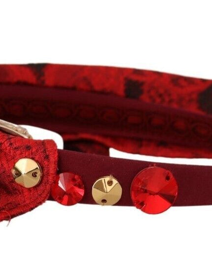 Dolce & Gabbana Red Tiara Berry Fruit Crystal Bow Hair Diadem Headband