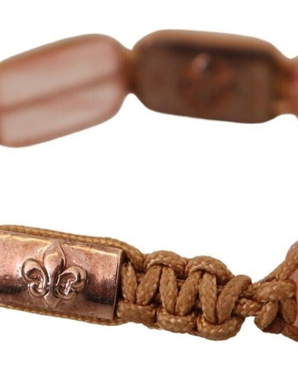 Nialaya Multicolor Crystals Logo Embellished Adjustable Bracelet