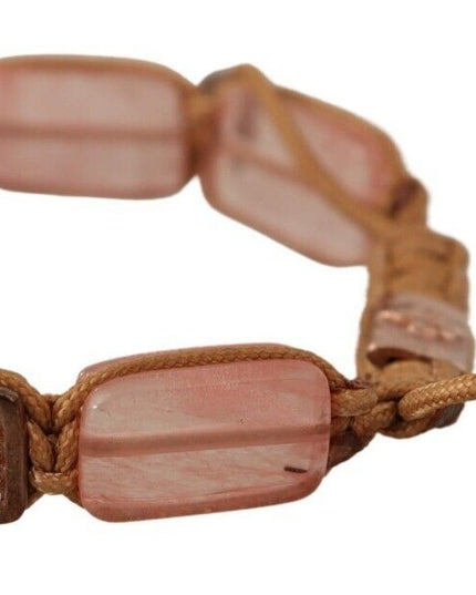 Nialaya Multicolor Crystals Logo Embellished Adjustable Bracelet