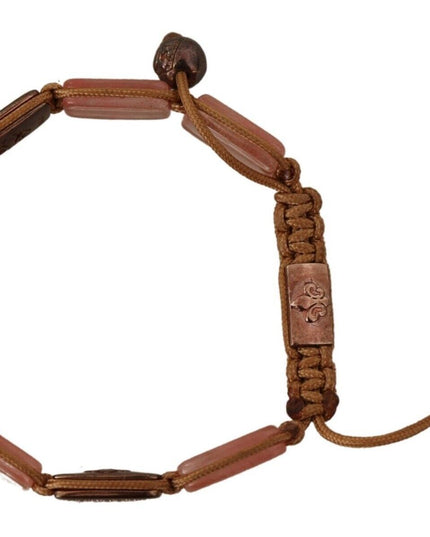 Nialaya Multicolor Crystals Logo Embellished Adjustable Bracelet