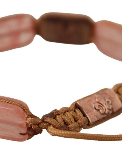 Nialaya Multicolor Crystals Logo Embellished Adjustable Bracelet