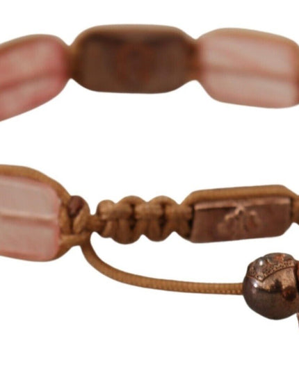 Nialaya Multicolor Crystals Logo Embellished Adjustable Bracelet