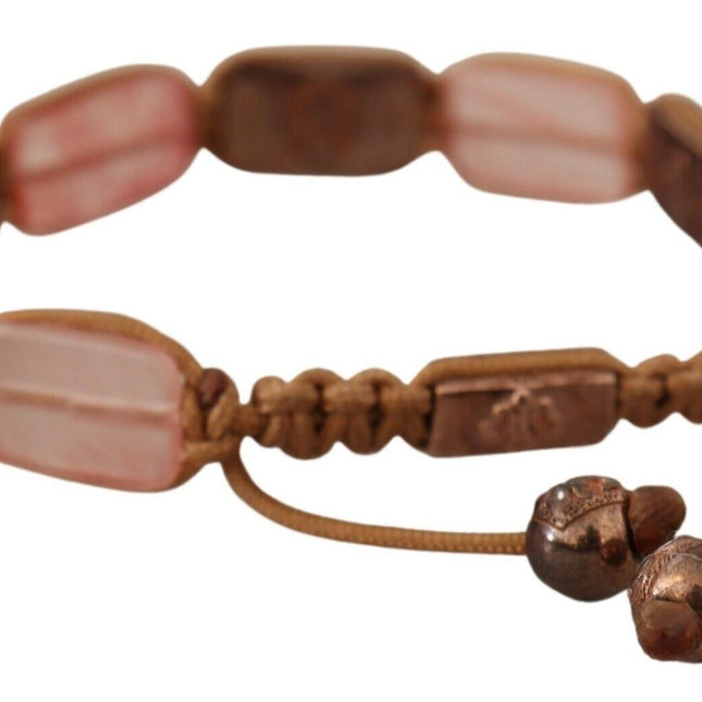 Nialaya Multicolor Crystals Logo Embellished Adjustable Bracelet