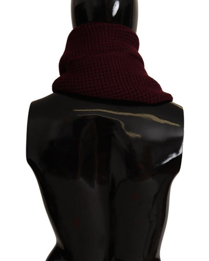 Dolce & Gabbana Dark Red Cashmere Logo Wrap Shawl Knitted Scarf