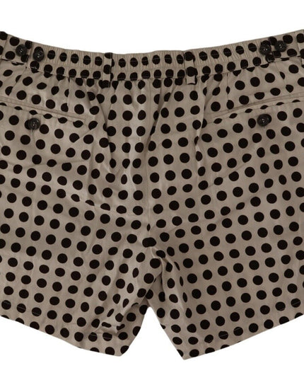 Dolce & Gabbana Black White Polka Dots Cotton Linen Shorts