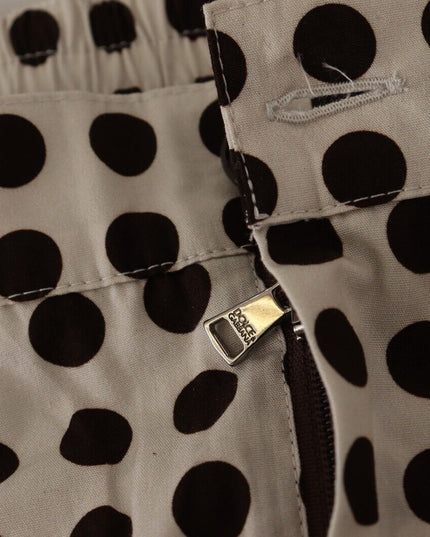 Dolce & Gabbana Black White Polka Dots Cotton Linen Shorts