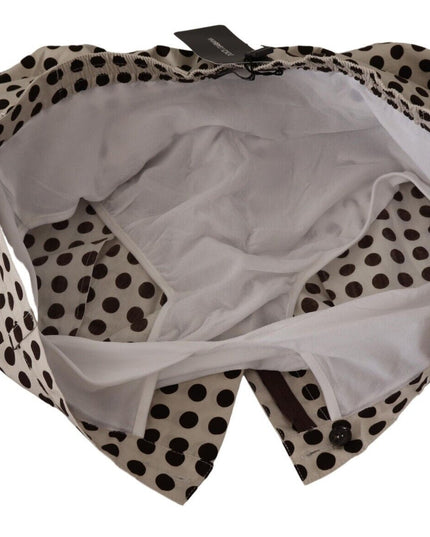 Dolce & Gabbana Black White Polka Dots Cotton Linen Shorts