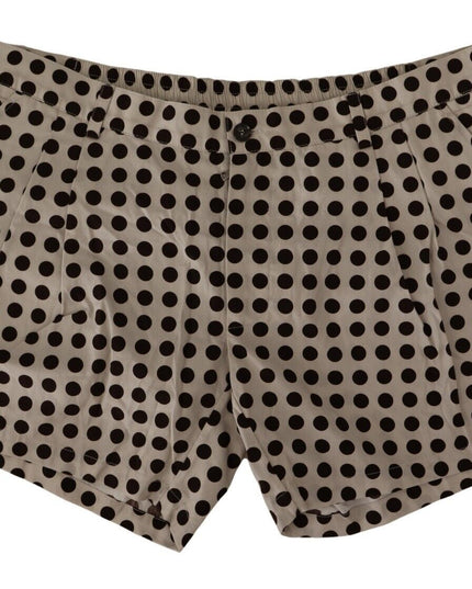 Dolce & Gabbana Black White Polka Dots Cotton Linen Shorts