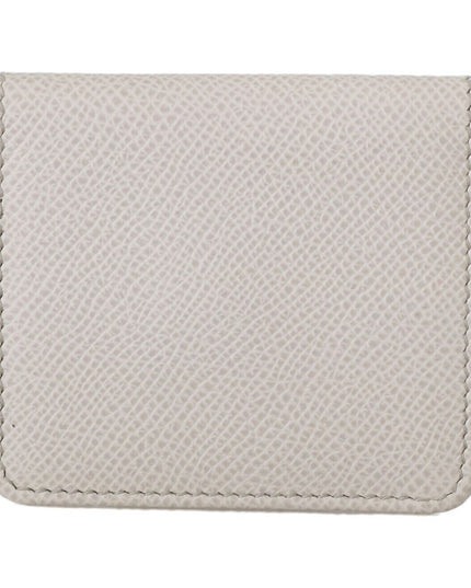 Dolce & Gabbana White Dauphine Leather Holder Pocket Wallet Condom Case