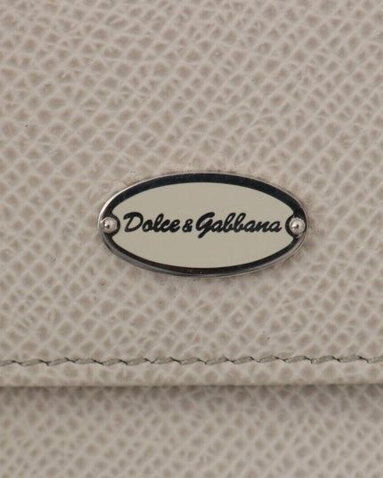 Dolce & Gabbana White Dauphine Leather Holder Pocket Wallet Condom Case