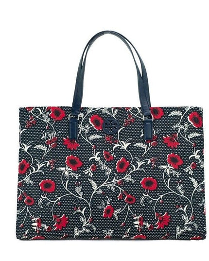 Tory Burch Medium Nylon Retro Batik Print Shoulder Tote Handbag