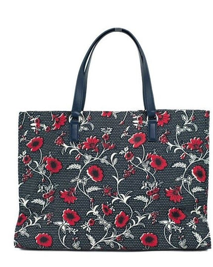 Tory Burch Medium Nylon Retro Batik Print Shoulder Tote Handbag