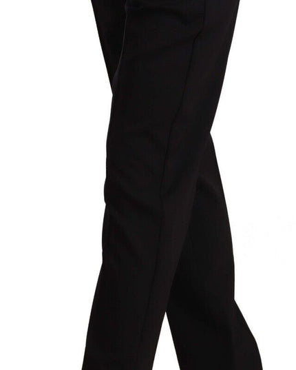 Dolce & Gabbana Black Mid Waist Skinny Trouser Wool Pants