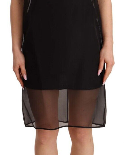 Dolce & Gabbana Black Silk Stretch Crystal Sheath Mini Dress