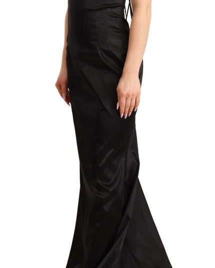Dolce & Gabbana Black Silk Stretch Sheath Mermaid Gown Dress