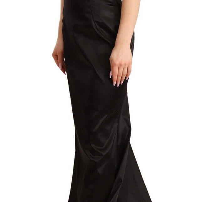 Dolce & Gabbana Black Silk Stretch Sheath Mermaid Gown Dress