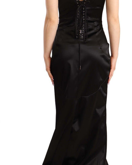 Dolce & Gabbana Black Silk Stretch Sheath Mermaid Gown Dress