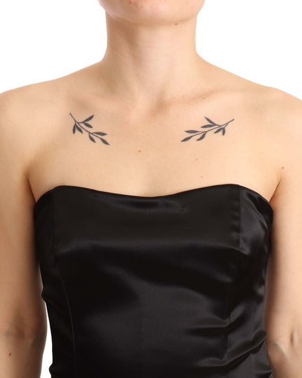 Dolce & Gabbana Black Silk Stretch Sheath Mermaid Gown Dress