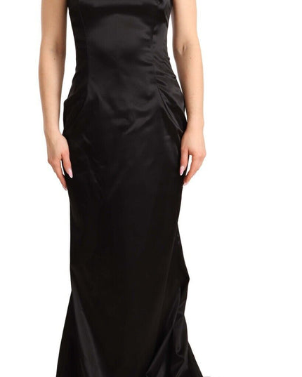 Dolce & Gabbana Black Silk Stretch Sheath Mermaid Gown Dress
