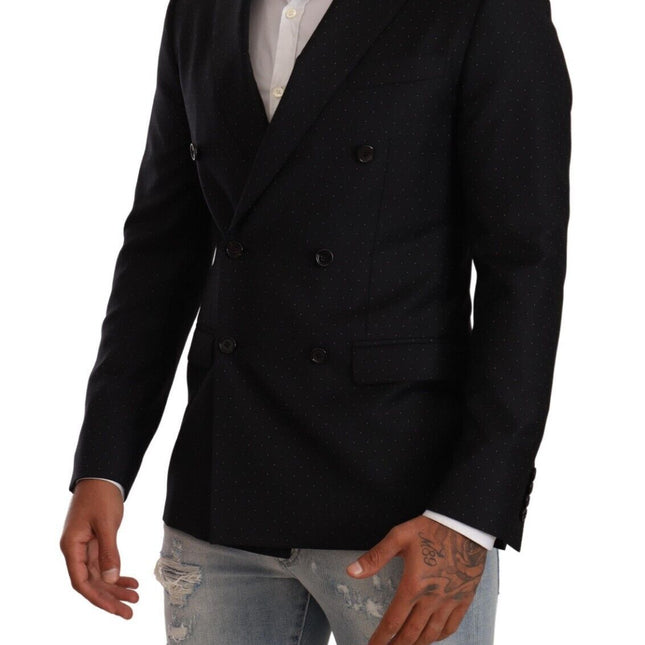 Dolce & Gabbana Black Dotted Double Breasted MARTINI Jacket