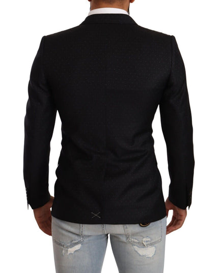 Dolce & Gabbana Black Dotted Double Breasted MARTINI Jacket