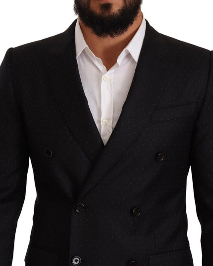 Dolce & Gabbana Black Dotted Double Breasted MARTINI Jacket