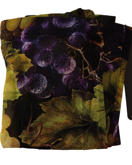 Dolce & Gabbana Black Grapes Print Stockings Tights