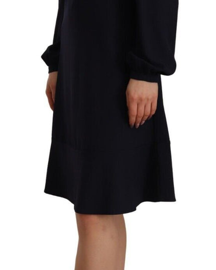 Twinset Black Long Sleeves Open Shoulder A-line Dress