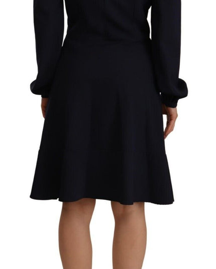 Twinset Black Long Sleeves Open Shoulder A-line Dress
