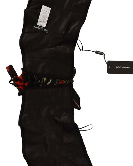 Dolce & Gabbana Black Corset Belt Stretch Waist Strap Silk Top