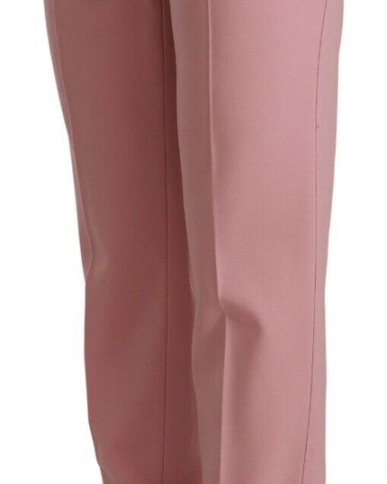 Dolce & Gabbana Pink Wool Stretch High Waist Trouser Pants