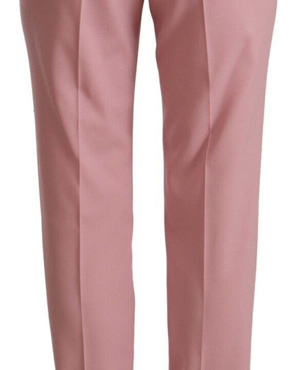 Dolce & Gabbana Pink Wool Stretch High Waist Trouser Pants