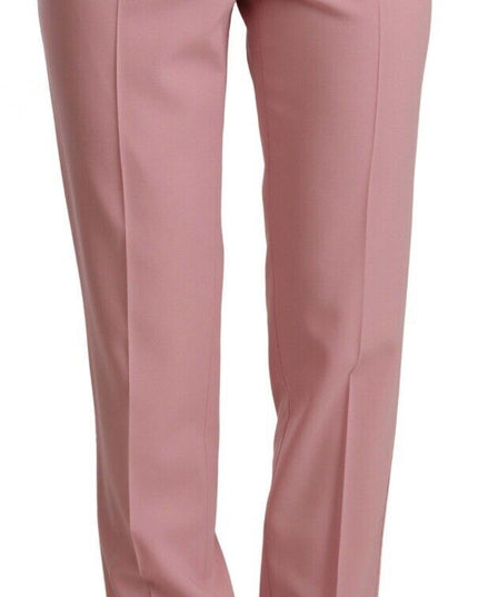Dolce & Gabbana Pink Wool Stretch High Waist Trouser Pants