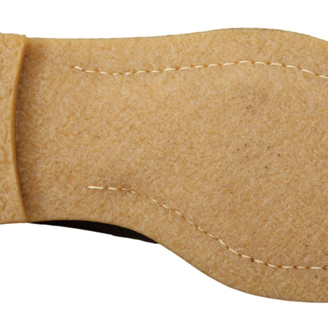 Dolce & Gabbana Brown Velvet Exotic Leather Boots