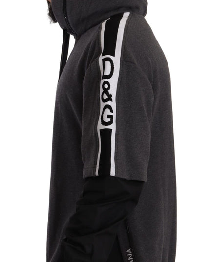 Dolce & Gabbana Gray Black Cotton Hooded #DGMILLENNIALS Sweater