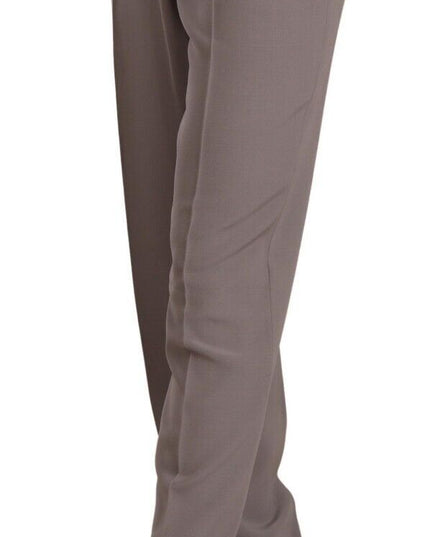 Armani Brown High Waist Silk Tapered Long Pants