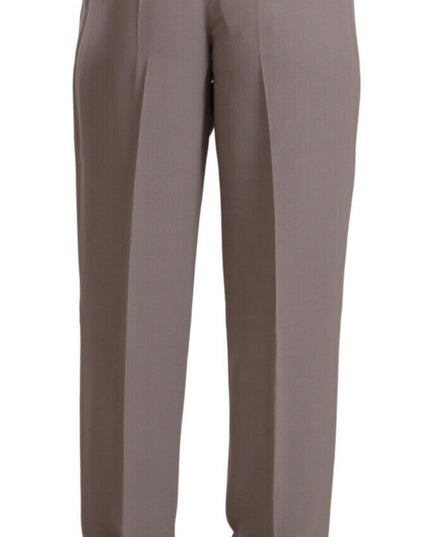Armani Brown High Waist Silk Tapered Long Pants
