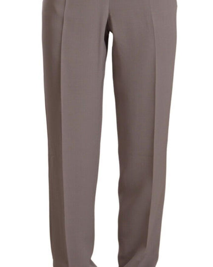 Armani Brown High Waist Silk Tapered Long Pants