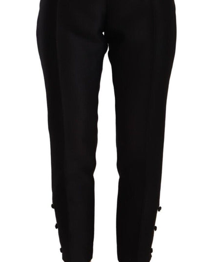 Dsquared² Black Wool High Waist Skinny Women Pants