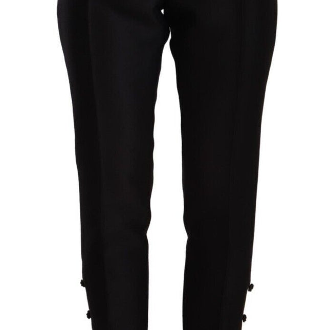 Dsquared² Black Wool High Waist Skinny Women Pants