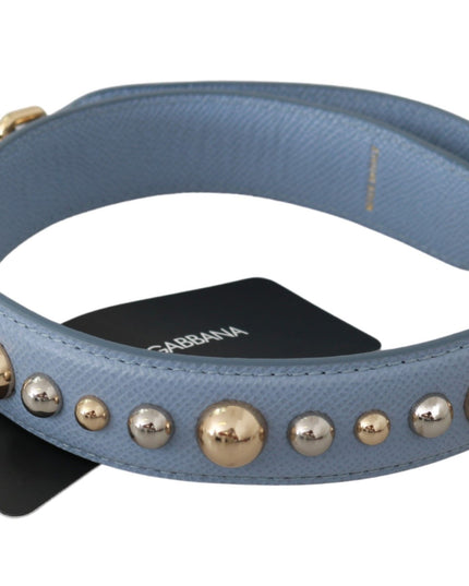 Dolce & Gabbana Blue Leather Handbag Accessory Shoulder Strap