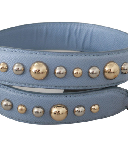 Dolce & Gabbana Blue Leather Handbag Accessory Shoulder Strap