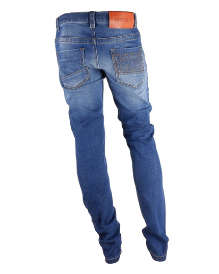 Bikkembergs Blue Cotton Men Jeans