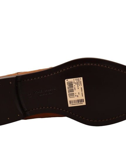 Dolce & Gabbana Brown Eel Leather Lace Up Formal Shoes