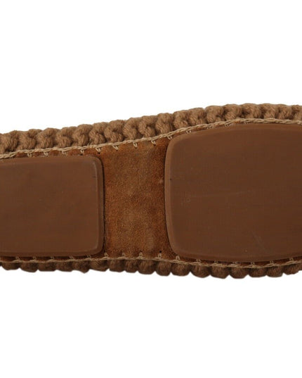 Dolce & Gabbana Brown Slip On Ballerina Flats Wool Knit Shoes