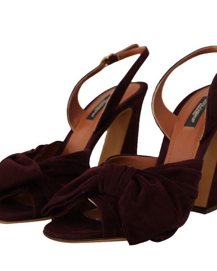 Dolce & Gabbana Dark Purple Suede Ankle Strap Sandals Shoes