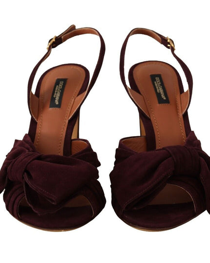 Dolce & Gabbana Dark Purple Suede Ankle Strap Sandals Shoes