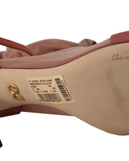 Dolce & Gabbana Pink Tulle Stretch Ankle Strap Sandals Shoes