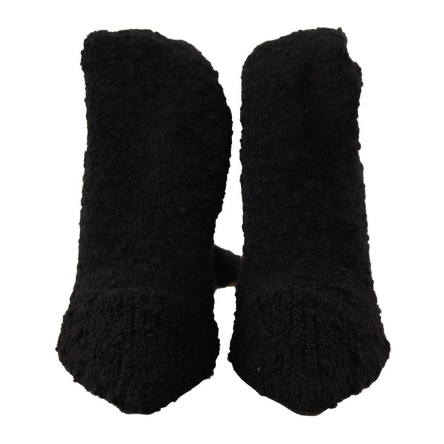 Dolce & Gabbana Black Stretch Socks Knee High Booties Shoes
