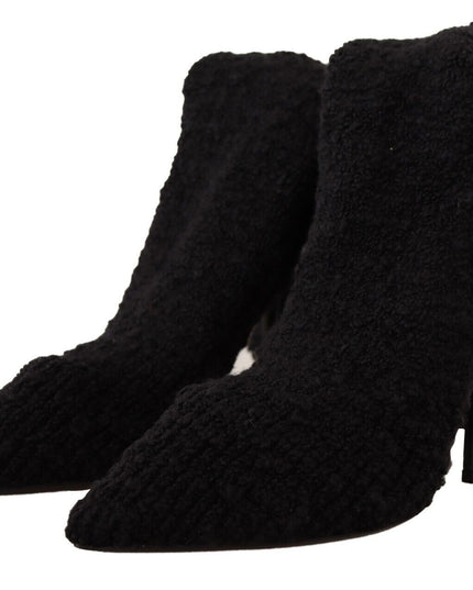 Dolce & Gabbana Black Stretch Socks Knee High Booties Shoes